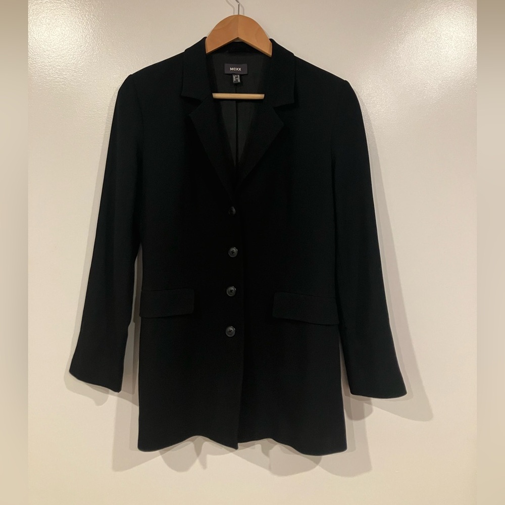 Mexx Black Wool-Blend Blazer – Fits M